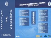 Akragas, gli indisponibili ed i convocati per Favara