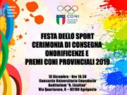 Coni Agrigento, onoreficenze a Atleti, Tecnici e Dirigenti
