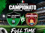 Promozione Girone A: Sconfitta amara per l’Empedoclina: il Valderice la ribalta e si impone per 2-1